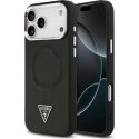Guess PU odos trikampio logotipas MagSafe dėklas iPhone 17 rožinis Guess PU odos trikampio logotipas MagSafe dėklas iPhone 17 rožinis