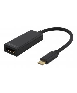 Deltaco USBC-DP видео кабель адаптер 0,1 m USB Type-C DisplayPort Черный