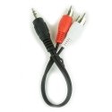 Gembird 0.2m, 3.5mm/2xRCA, M/M garso kabelis 0,2 m Juoda, Raudona, Balta