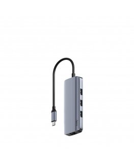Cudy UH606 keskitin USB 3.2 Gen 1 (3.1 Gen 1) Type-C 5000 Mbit/s Harmaa, Hopea