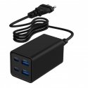 Gembird TA-UC-2A2C-PD65-01-BK mobiilseadme laadija Sülearvuti, Nutitelefon Must Vahelduvvool Kiirlaa