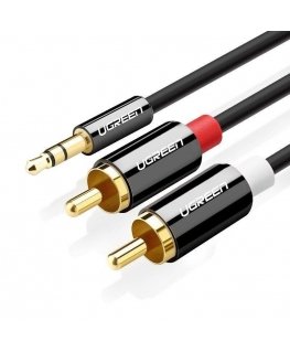 Кабель 2xRCA - 3.5mm стерео разъем 5м черный AV116 UGREEN