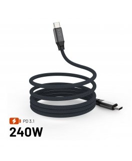 Fiksuotas | Magnetinis pintas kabelis USB-C/USB-C, USB 2.0, pilkas | FIXDBM-CC12-GR