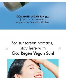 Dr. Ceuracle „Cica Regen Vegan Sun SPF50+/PA++++“ raminamais krēms-gels ar filtru, 50 ml