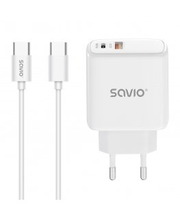 Savio LA-10 mobile device charger Mobile phone, Telephone, Universal White USB Fast charging