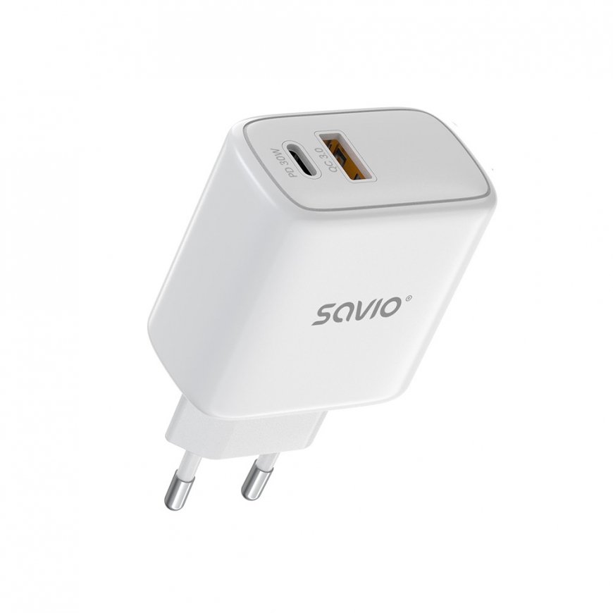 Savio LA-10 mobile device charger Mobile phone, Telephone, Universal White USB Fast charging – 5