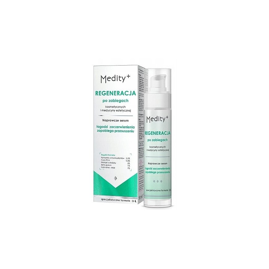 Medity+ Naktinis kremas nuo spuogų ir rožinės, 50 ml