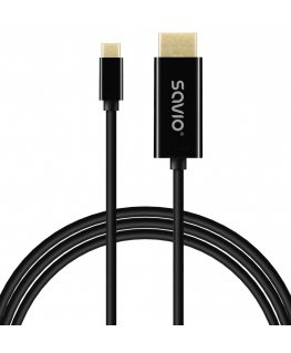 Savio Cl-190 USB kabelis 1 m USB C Juoda