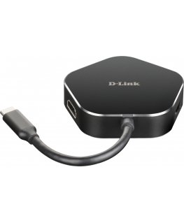 D-Link DUB-M420 док-станция для ноутбука Проводная Thunderbolt 3 Алюминий, Черный