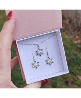 Silvego Elegant Hopeiset Korvakorut Lumihiutale JJJE0811sw