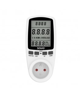 Savio AE-01 vatmetras Juoda, Balta Plastikas Įmontuotas ekranas LCD 3680 - 3680 W