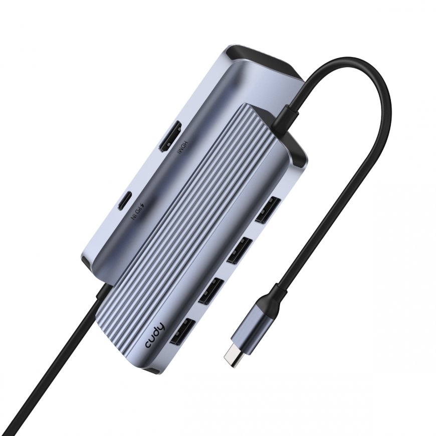 Cudy UH500 interface hub USB 3.2 Gen 1 (3.1 Gen 1) Type-C 5000 Mbit/s Grey, Silver – 2