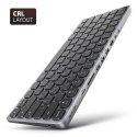 Axagon HMC-KB tastatūra Mājas USB QWERTY Krievu Alumīnijs, Melns