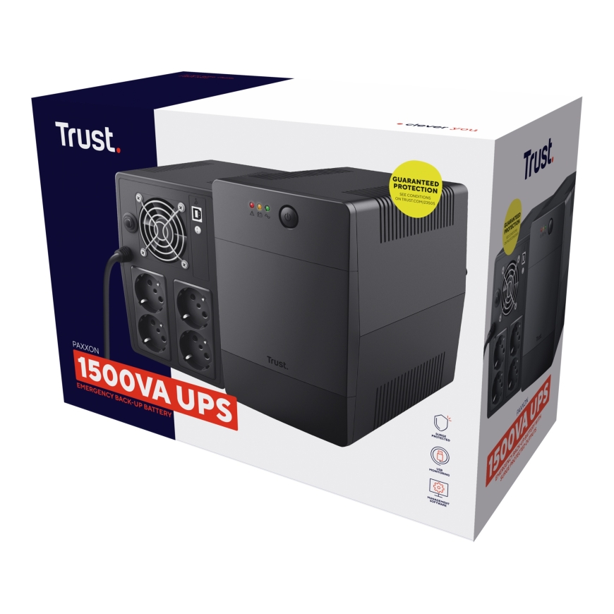 Trust Paxxon puhvertoiteallikas (UPS) 1,5 kVA 900 W 4 vahelduvvoolu kontakt – 5