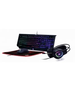 Gembird GGS-UMGL4-01 клавиатура Мышь входит в комплектацию Игровой USB QWERTY Американский английский Черный