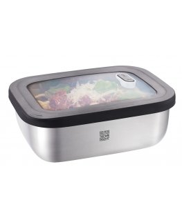 GEFU 12775 емкость для хранения еды Прямоугольный Контейнер 1,3 L Черный, Нержавеющая сталь 1 шт