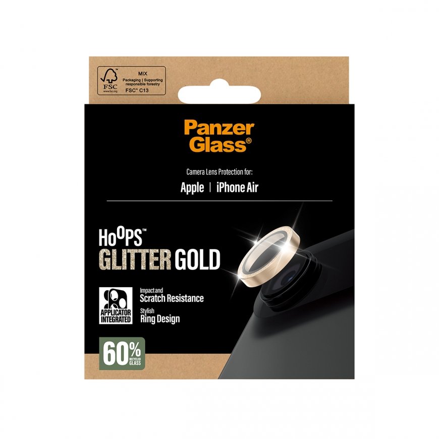 PanzerGlass ® Hoops® Camera Lens Protector Glitter Gold iPhone Air Kirkas näytönsuoja Apple 1 kpl – 3