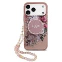 IML Gėlės Dirželis MagSafe Dėklas iPhone 17 Pro Max Rožinė IML Gėlės Dirželis MagSafe Dėklas iPhone 17 Pro Max Rožinė