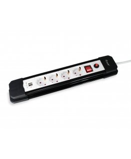Equip 245553 pikendusjuhe 1,5 m 4 vahelduvvoolu kontakt Hoonesisene Must, Valge