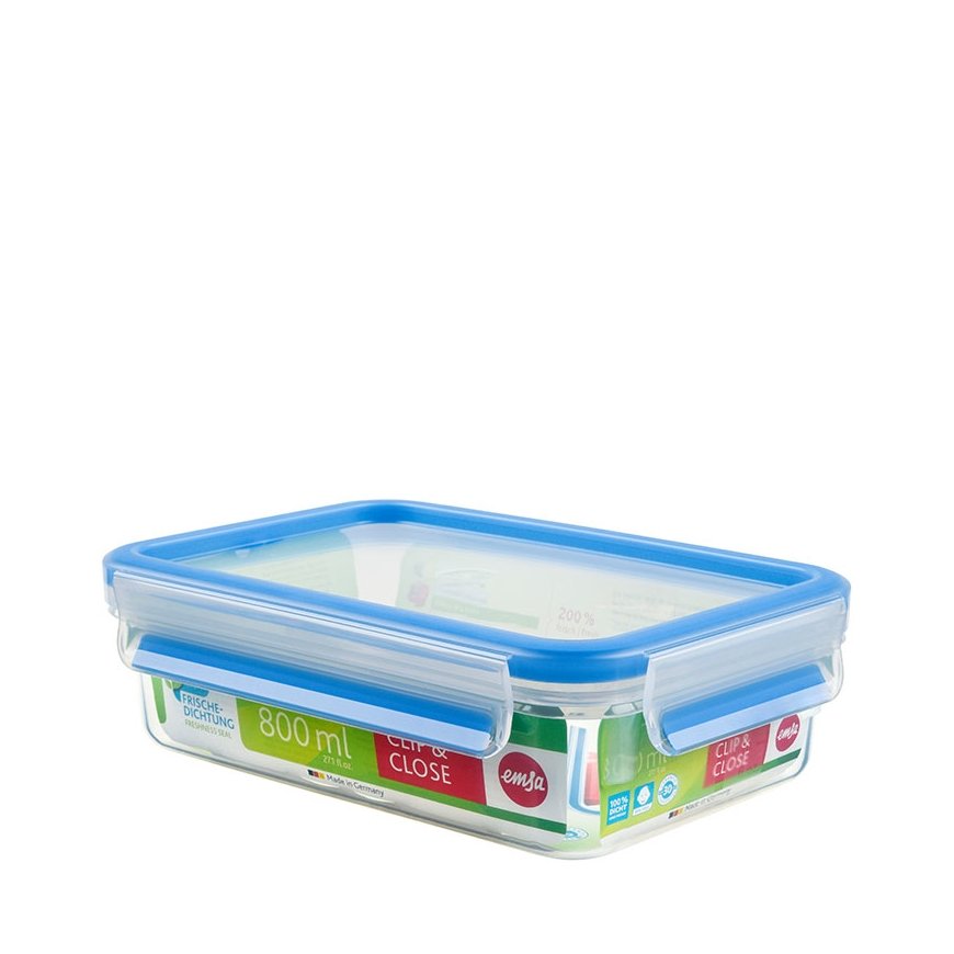 EMSA 508539 indas maistui laikyti Stačiakampio formos „Box“ 0,8 L Permatomas 8 vnt