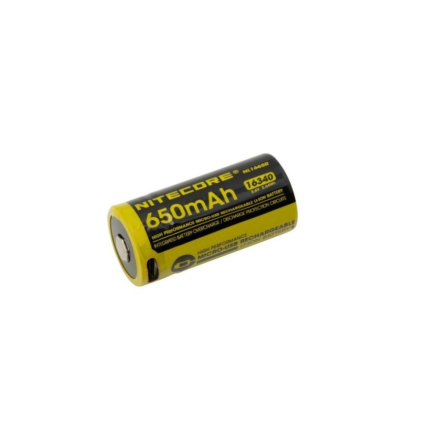 Battery 16340/R-CR123 3.7V Li-ion 650 mAh with protection – 2