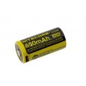 Baterija 16340/R-CR123 3,7V Li-ion 650 mAh su apsauga Baterija 16340/R-CR123 3,7V Li-ion 650 mAh su apsauga