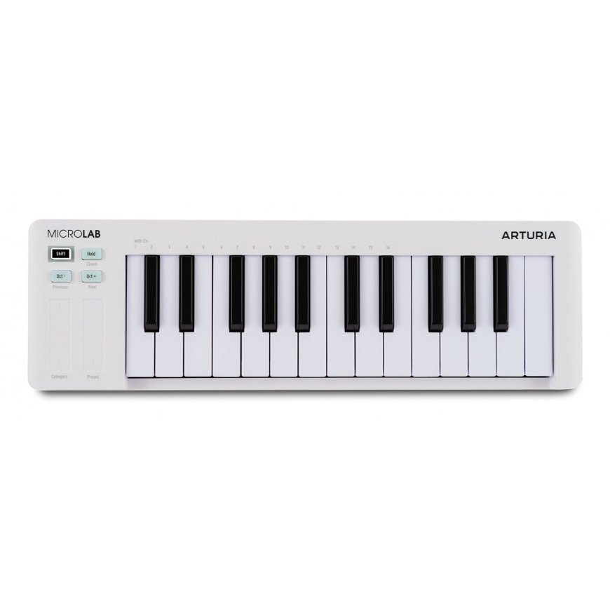 Arturia MicroLab mk3 MIDI tastatūra 25 taustiņi USB Balts