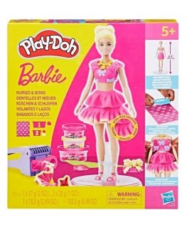 PLAY-DOH Barbie Rūtiņas un lentītes, plastilīna komplekts