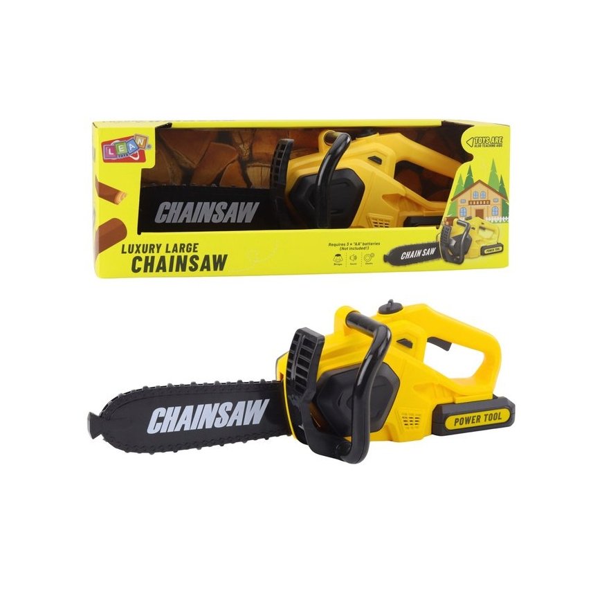 Lean Toys mänguasjade grandininis saag lastele, valgus ja helid, kollane