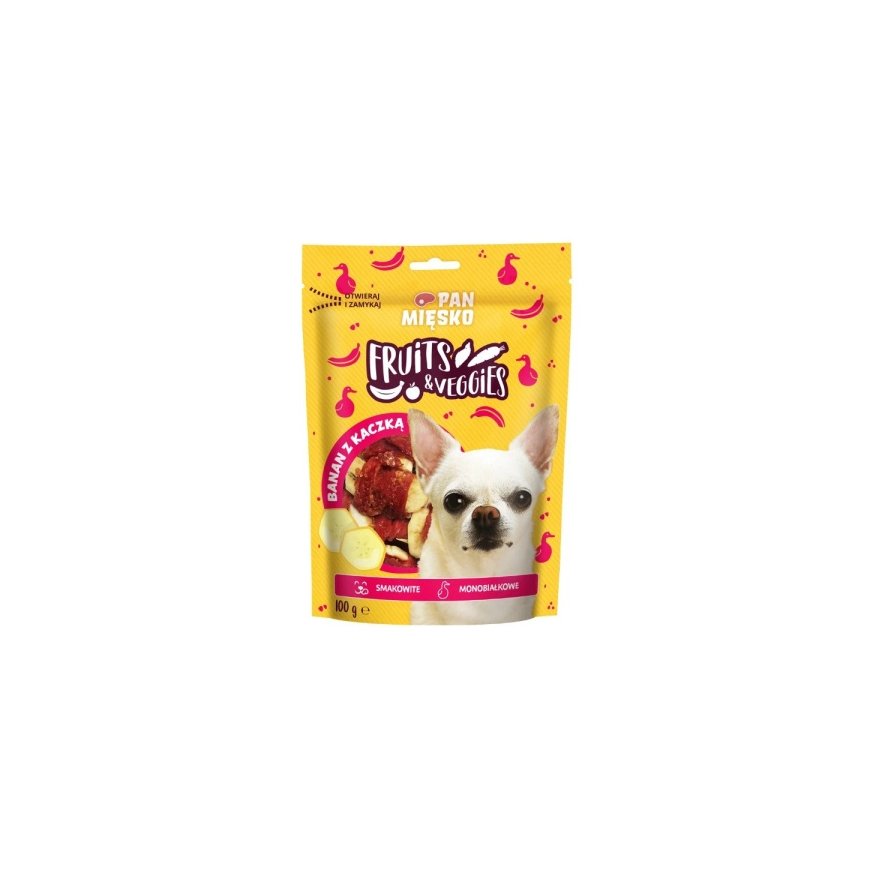 Pan Mięsko Hedelmät & Vihannekset Banaani ankan kanssa herkku koiralle 100g – 2