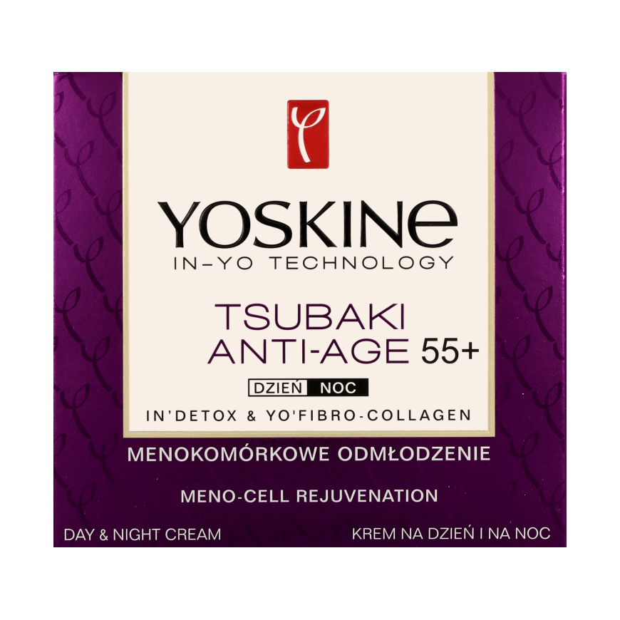 Yoskine, Tsubaki 55+, Anti-Aging, Dienai ir Naktiai, Kreminis, Veidui, 50 ml – 2