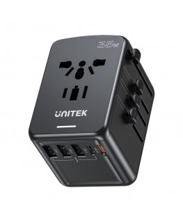 UNITEK P1121ABK01 power plug adapter Universal Black