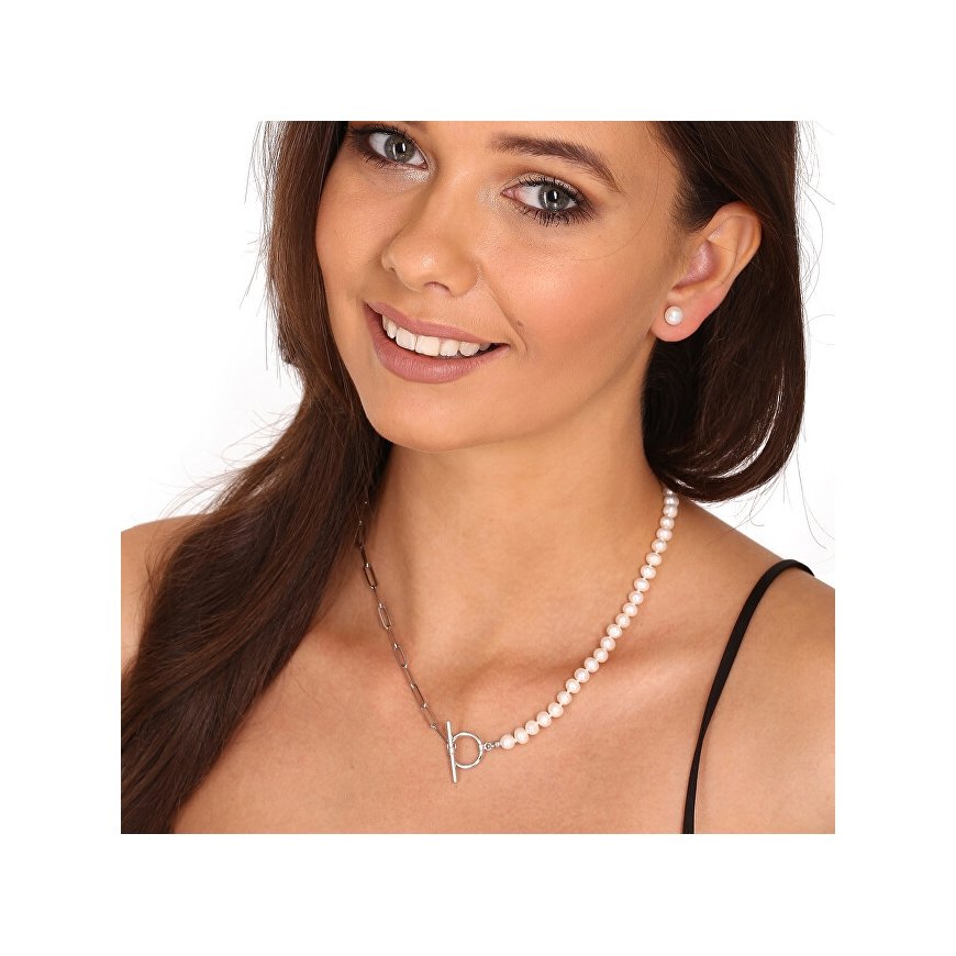 Jwl Luxury Pearls Madingas terasest kaelakee tõeliste jõevääriskividega JL0788 – 2