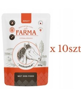 WIEJSKA ZAGRODA Monoproteiin Hobuseliha - märg koeratoit - 500g