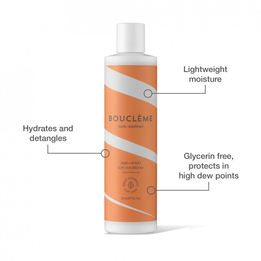 Boucleme, Kiharat Uudelleenmääritelty Tiiviste + Suoja, Hiusten Hoitoaine, Kosteuttaa & Ravitsee, 300 ml – 2