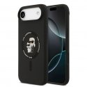 Чехол Apple iPhone Air из жидкого силикона Karl и Choupette MagSafe черный