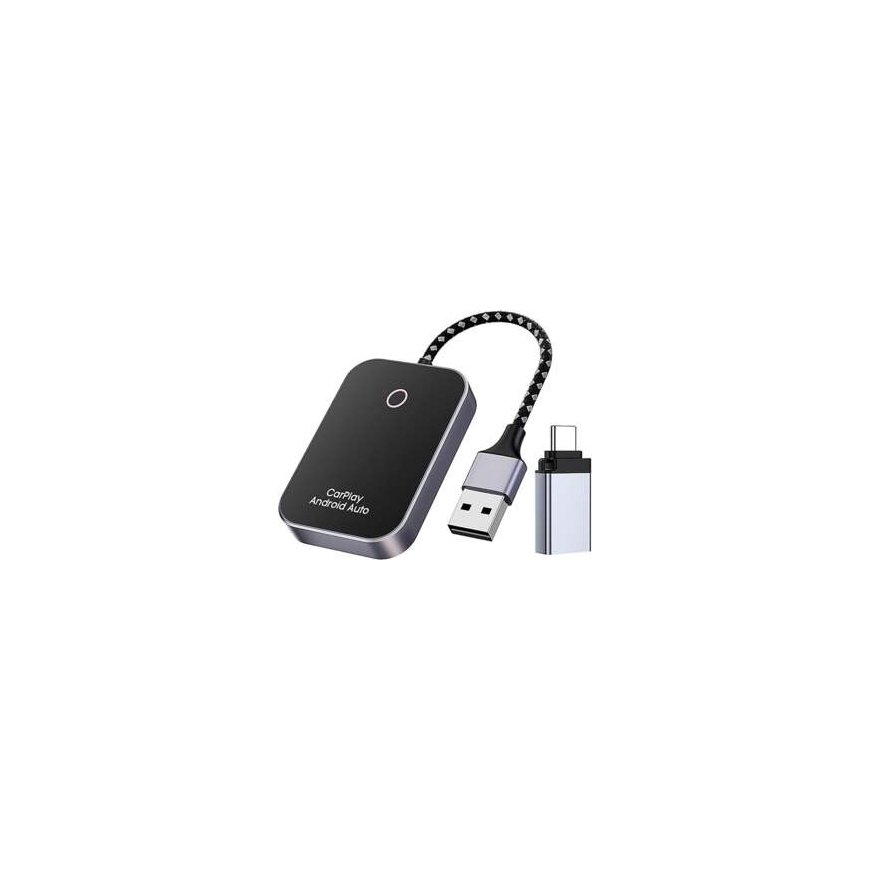 Bezvadu CarPlay adapteris Hoco USB A / USB C HU1 melns