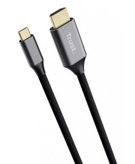 Trust 25630 cable gender changer USB-C HDMI Black, Silver