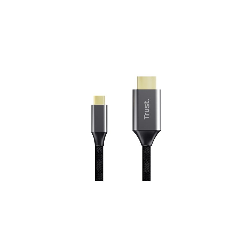 Trust 25630 kaapelin sukupuolenvaihtaja USB-C HDMI musta, Hopea – 3