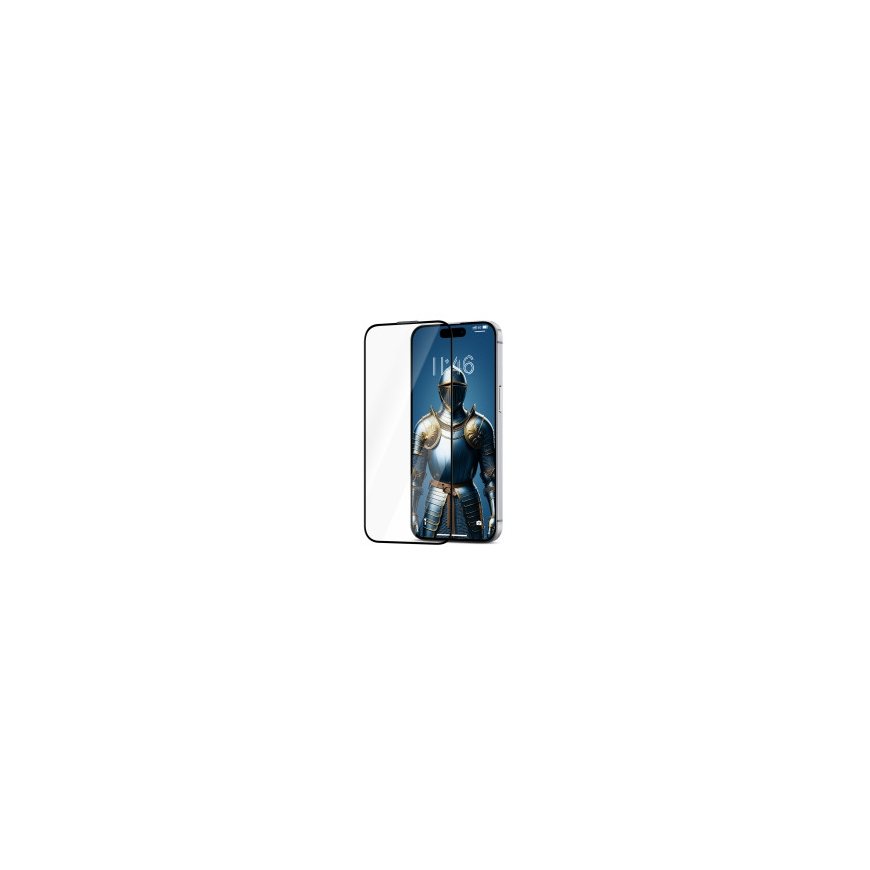 Suojalasi 3MK HardGlass Max applikaattorilla, joka on tarkoitettu Apple iPhone 16 Pro/17:lle