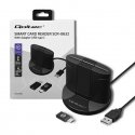 Qoltec 50632 išmanusis kortelių skaitytuvas USB 2.0 Juoda