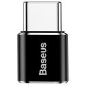 Baseus ABMU24ABK kabelių lizdinio / kištukinio jungčių tipo keitiklis microUSB Type-C Juoda, Sidabra
