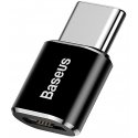 Baseus ABMU24ABK kabelių lizdinio / kištukinio jungčių tipo keitiklis microUSB Type-C Juoda, Sidabra