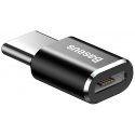 Baseus ABMU24ABK гендерный адаптер microUSB Type-C Черный, Серебристый Baseus ABMU24ABK гендерный адаптер microUSB Type-C Черный, Серебристый
