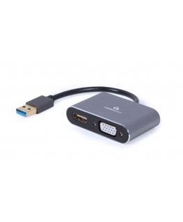 Gembird A-USB3-HDMIVGA-01 USB ekrano adapteris 3840 x 2160 pikseliai Pilka