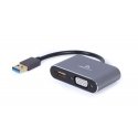 Gembird A-USB3-HDMIVGA-01 USB графический адаптер 3840 x 2160 пикселей Серый Gembird A-USB3-HDMIVGA-01 USB графический адаптер 3840 x 2160 пикселей Серый