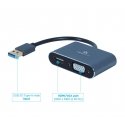 Gembird A-USB3-HDMIVGA-01 USB grafiskais adapteris 3840 x 2160 pikseļi Pelēks