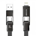 Blitzwolf BW-HDC7 4-in-1 USB+C+Lightning laidas 240W 1.2m (juodas)