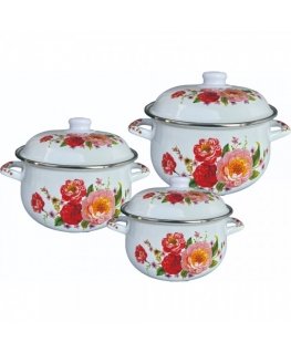 High-quality durable enamel coated steel sauce pots set, 55R545