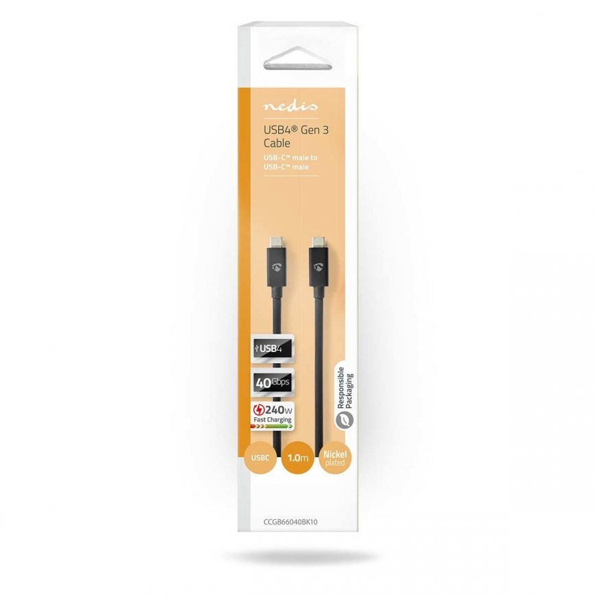 Nedis CCGB66040BK10 USB cable USB4 Gen 3x2 1 m USB C Black – 3